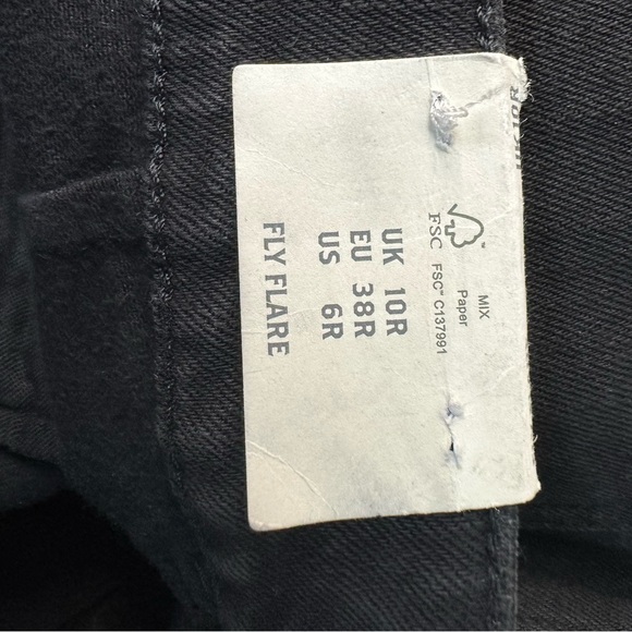 Womens Fat Face Black Fly Flare Jeans US 6 Regular New Bootleg Dark Trousers - Picture 6 of 13